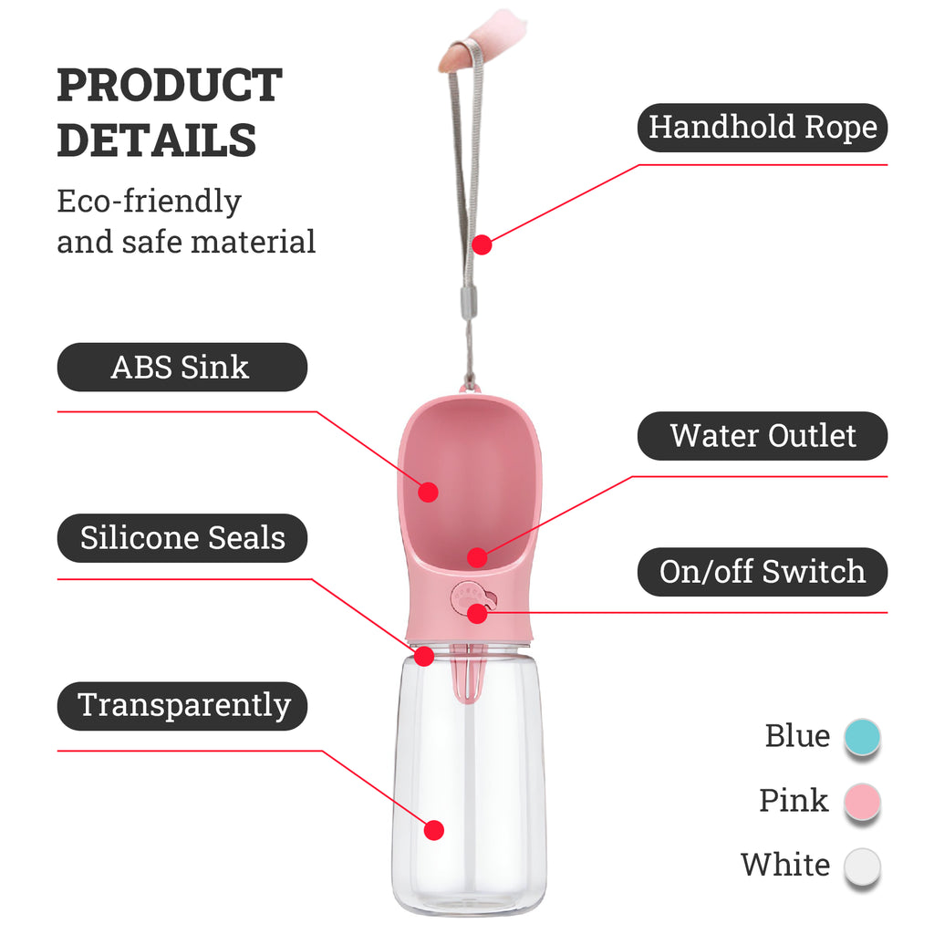 Pet Portable Water Bottle Puppy Dog Cat Cup Drinking Travel Outdoor Feeder Oz