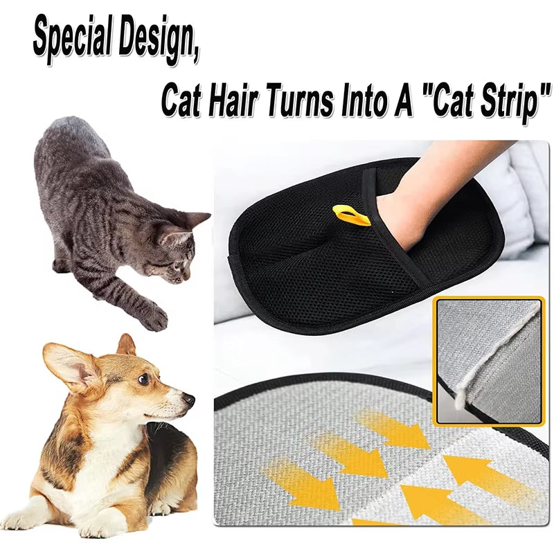 Pet Hair Removal Tool Pet Static Electricity Hair Removal Gloves Reusable Hair Removal Sticky Removes Pet Fur Hair for Carpets
