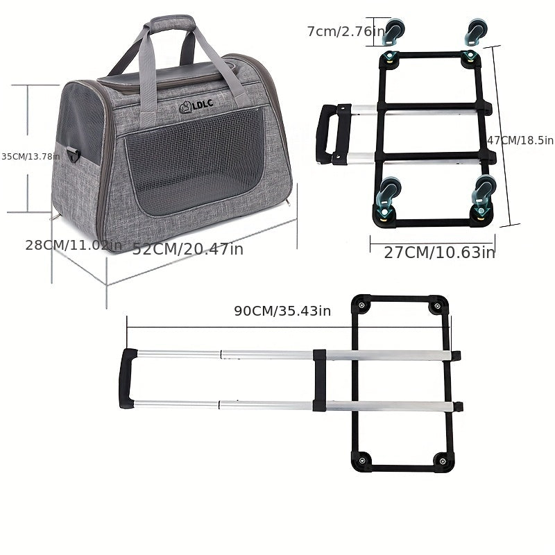 Pet Rolling Carrier with Detachable Wheels TM