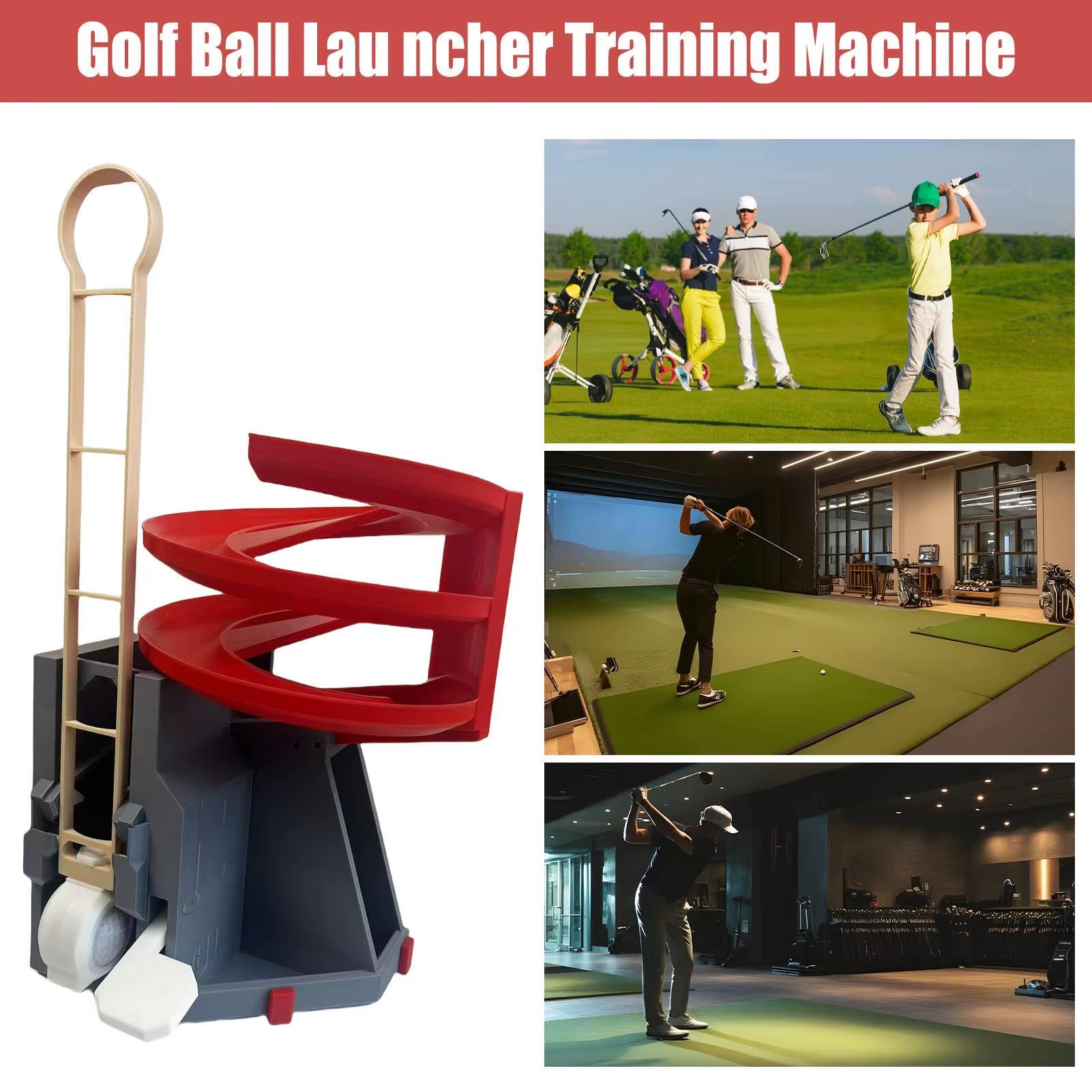 Automatic Golf Ball Dispenser Golf Ball Tee up Machine Golf Swing Training Launcher Non-Powered Golf Simulator for Golf Training