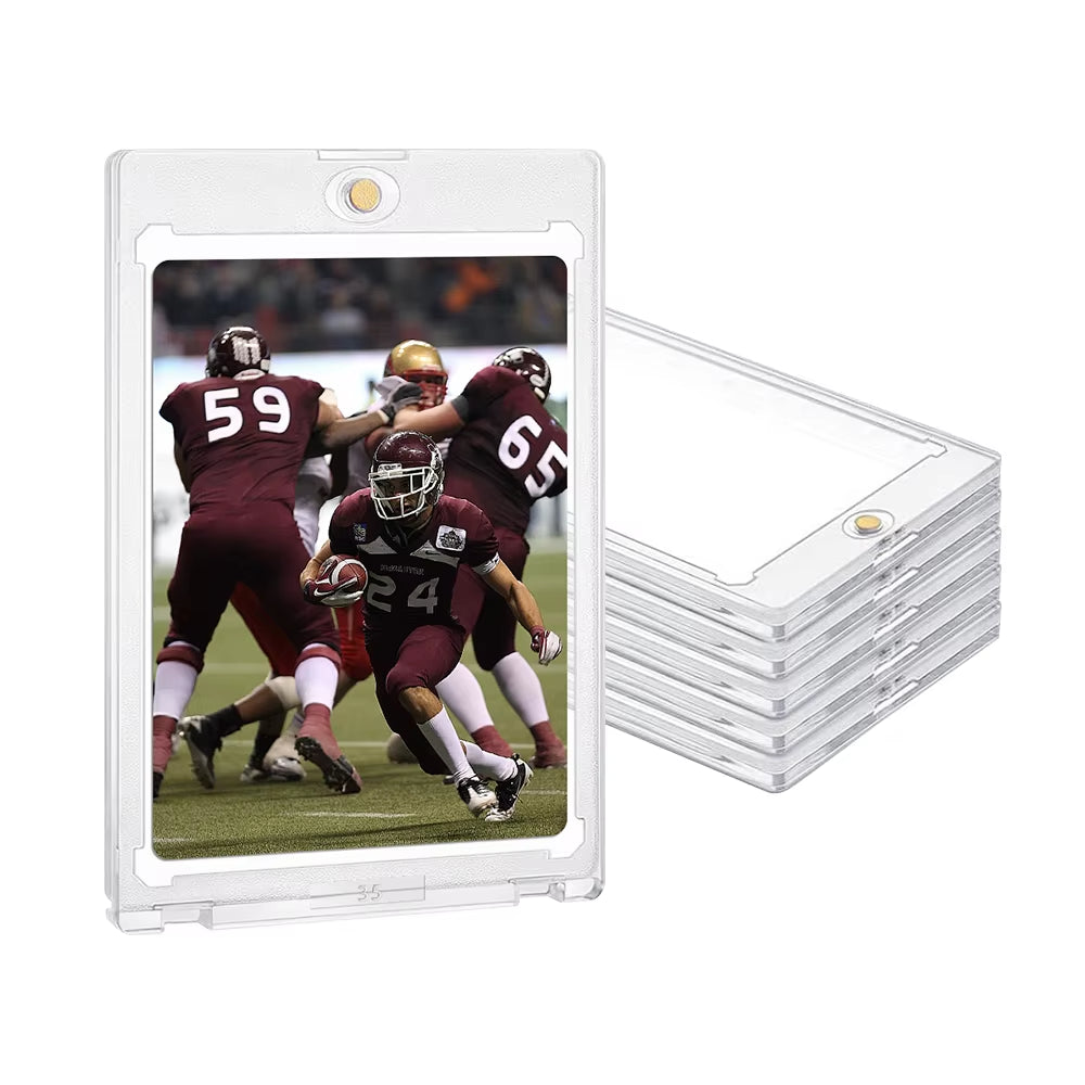 5PCS 35PT Magnetic Card Holder One Touch Card Holder for Trading/Sports Cards Acrylic Card Stands Hard Plastic Cards Display