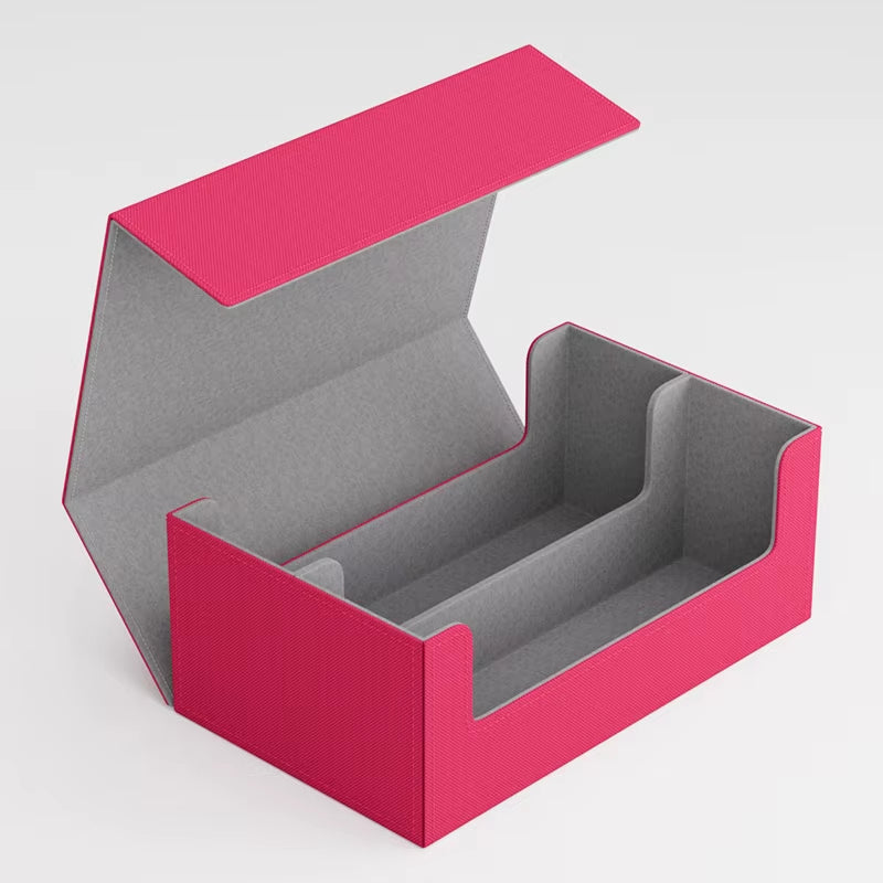 Leather Magnetic Card Holder Storage Box, for Toploaders Storage Box, Can Accommodate around 68 35Pt Magnetic Card Holder