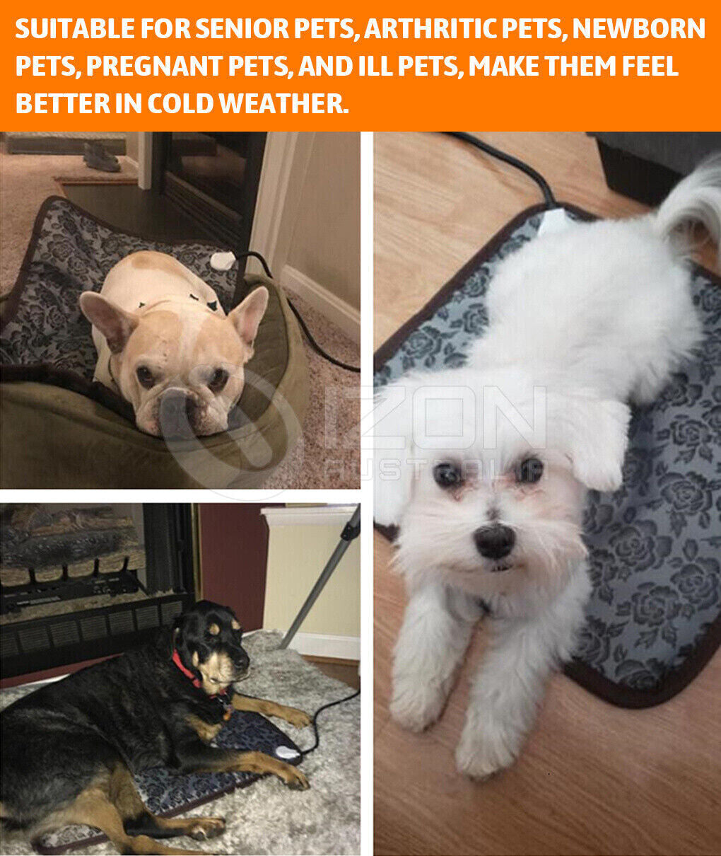 Large Pet Electric Heat Mat AU Plug Warmer Pad Blanket Waterproof Dog Cushion