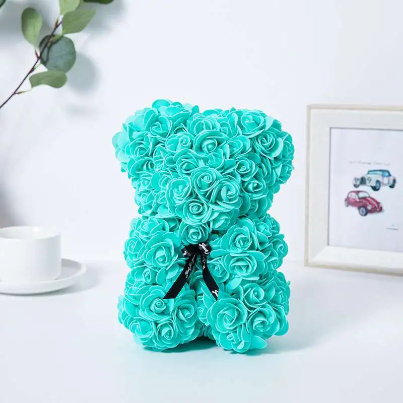 1Pc Valentine'S Day Gift Creative Rose Bear Gift PE Flower Romantic Foam Bear Hug Bear