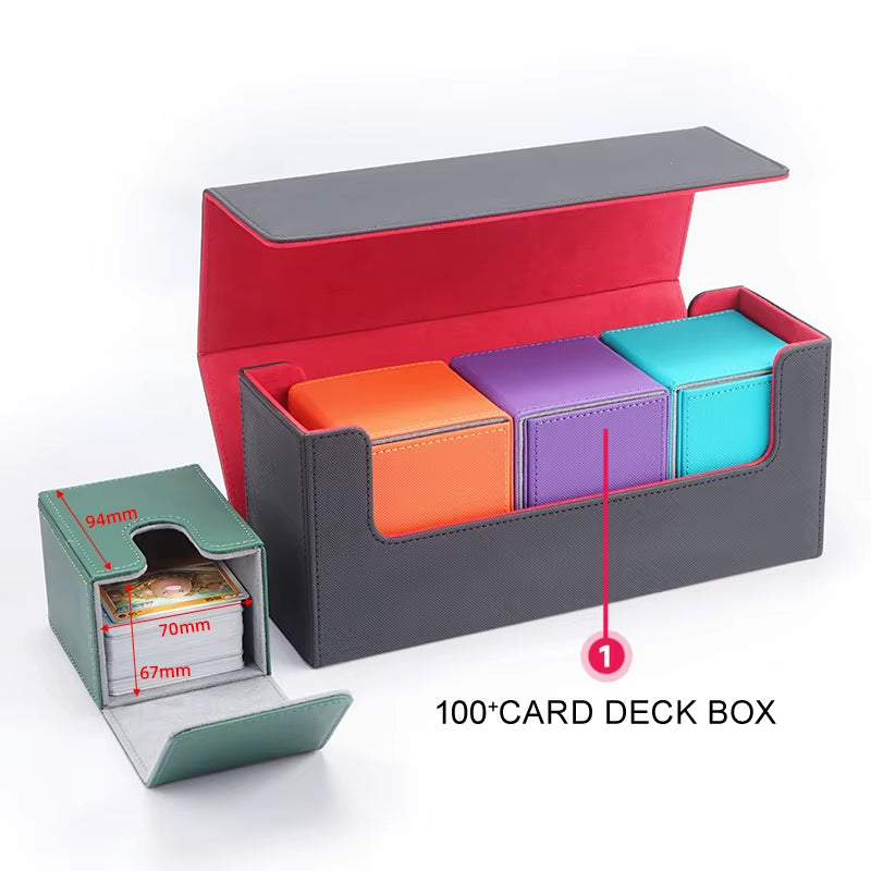 Leather Magnetic Card Holder Storage Box, for Toploaders Storage Box, Can Accommodate around 68 35Pt Magnetic Card Holder