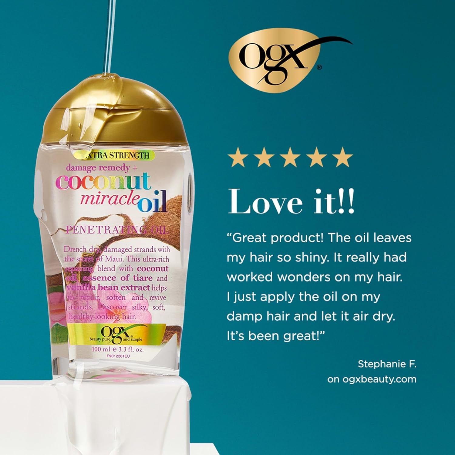 Extra Strength Damage Remedy + Hydrating and Repairing Coconut Miracle Oil Penetrating Oil for Dry & Damaged Hair 100Ml