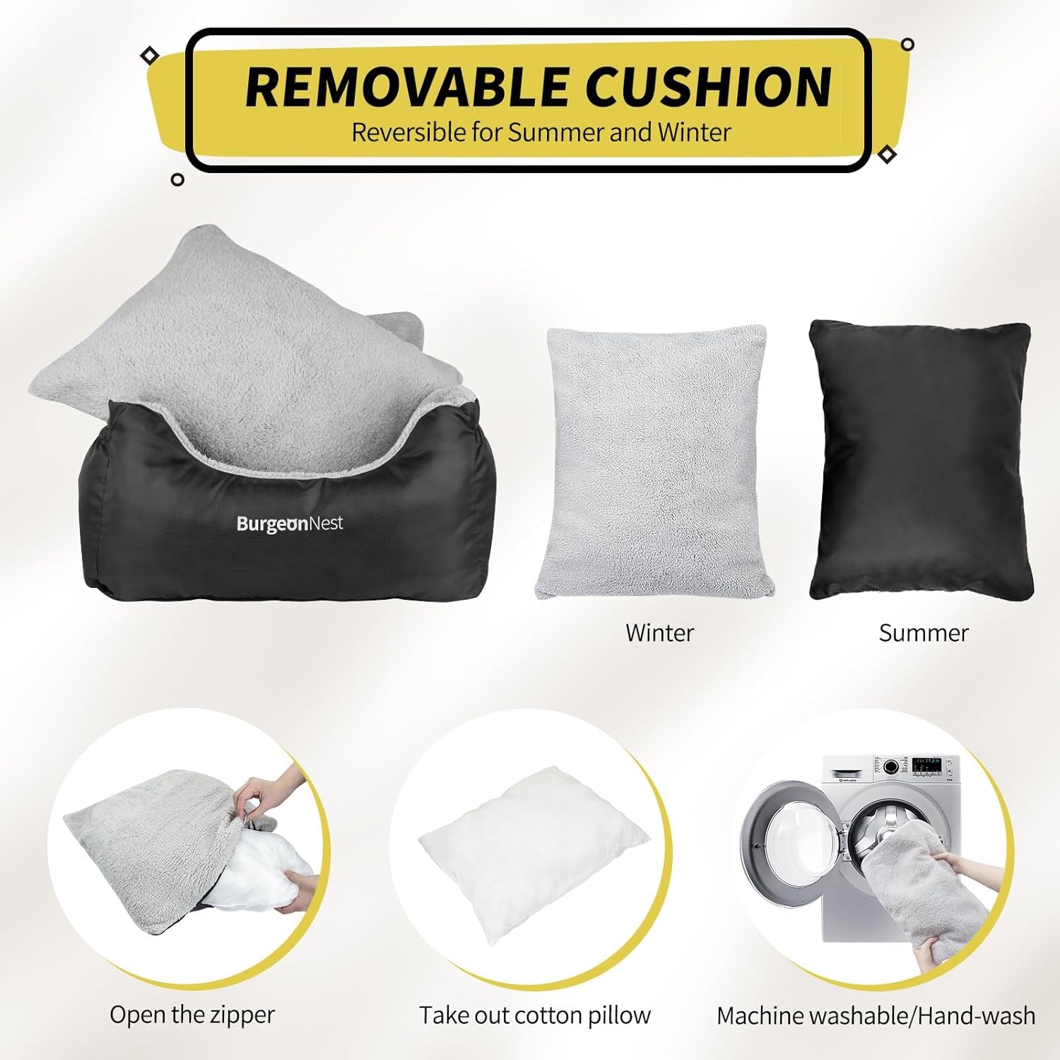 Car Seat for Small Dogs, Fully Detachable and Washable Puppy Booster Seat, with Storage Pockets and Clip-On Leash, Portable Soft Travel Carrier Bed