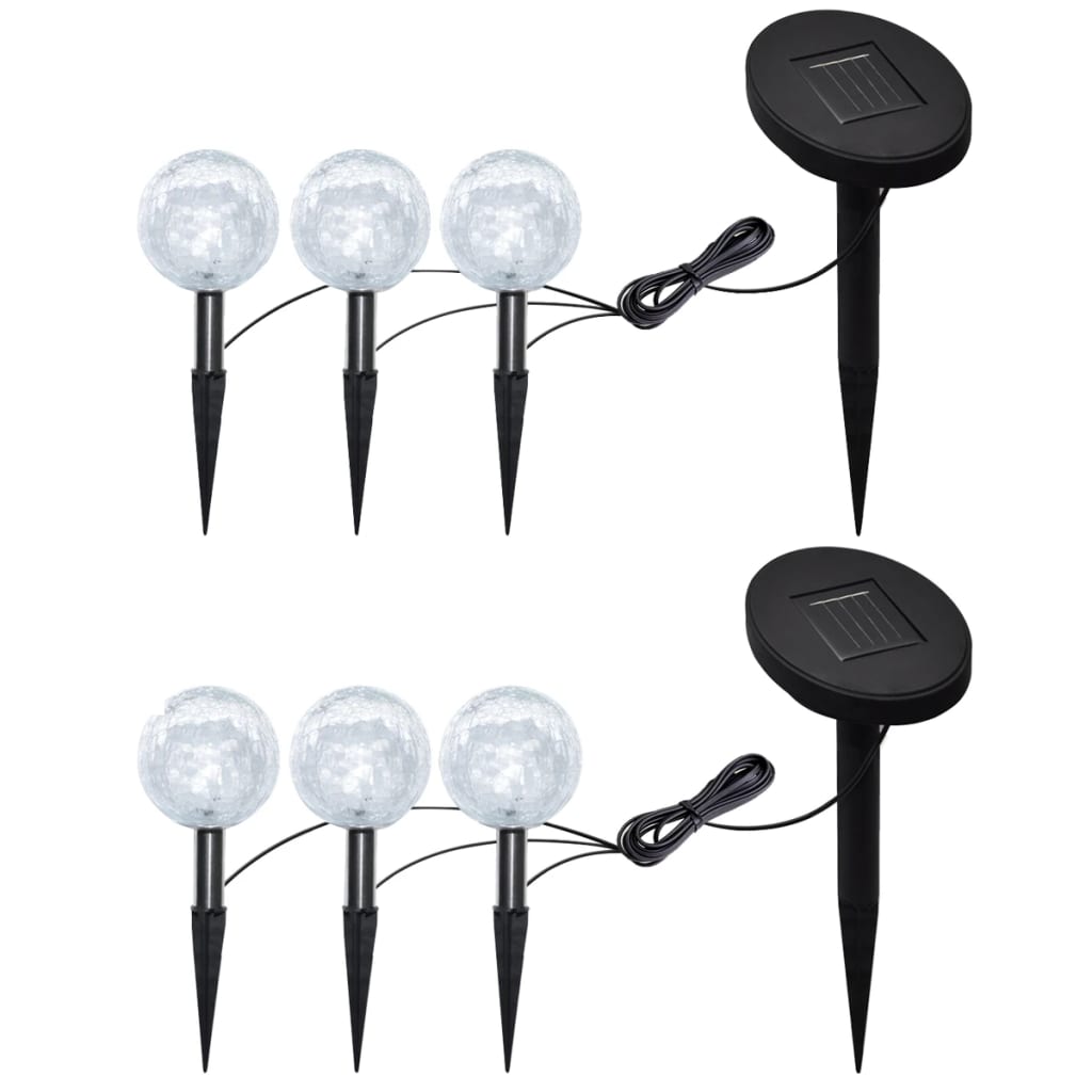 NNEVL Garden Lights 6 pcs LED with Spike Anchors & Solar Panels NNEVL