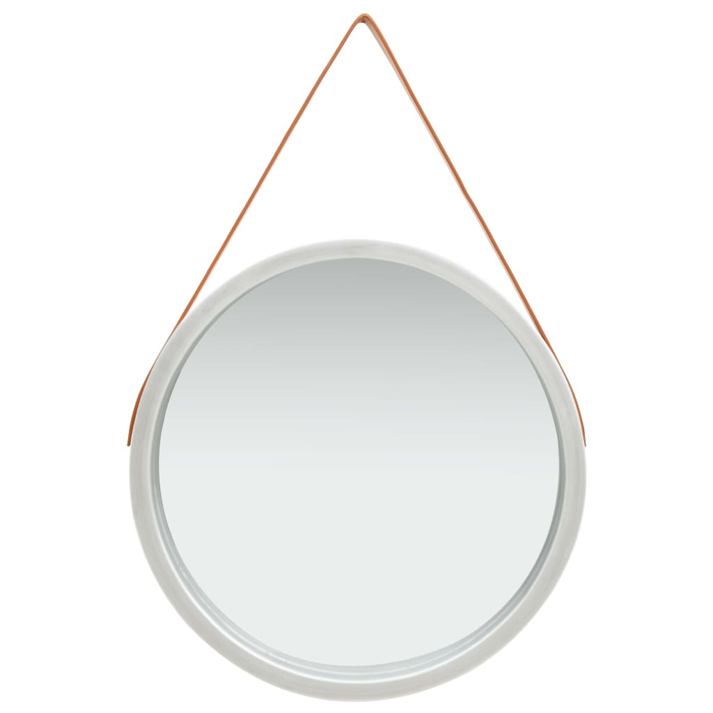 NNEVL Wall Mirror with Strap 60 cm Silver NNEVL