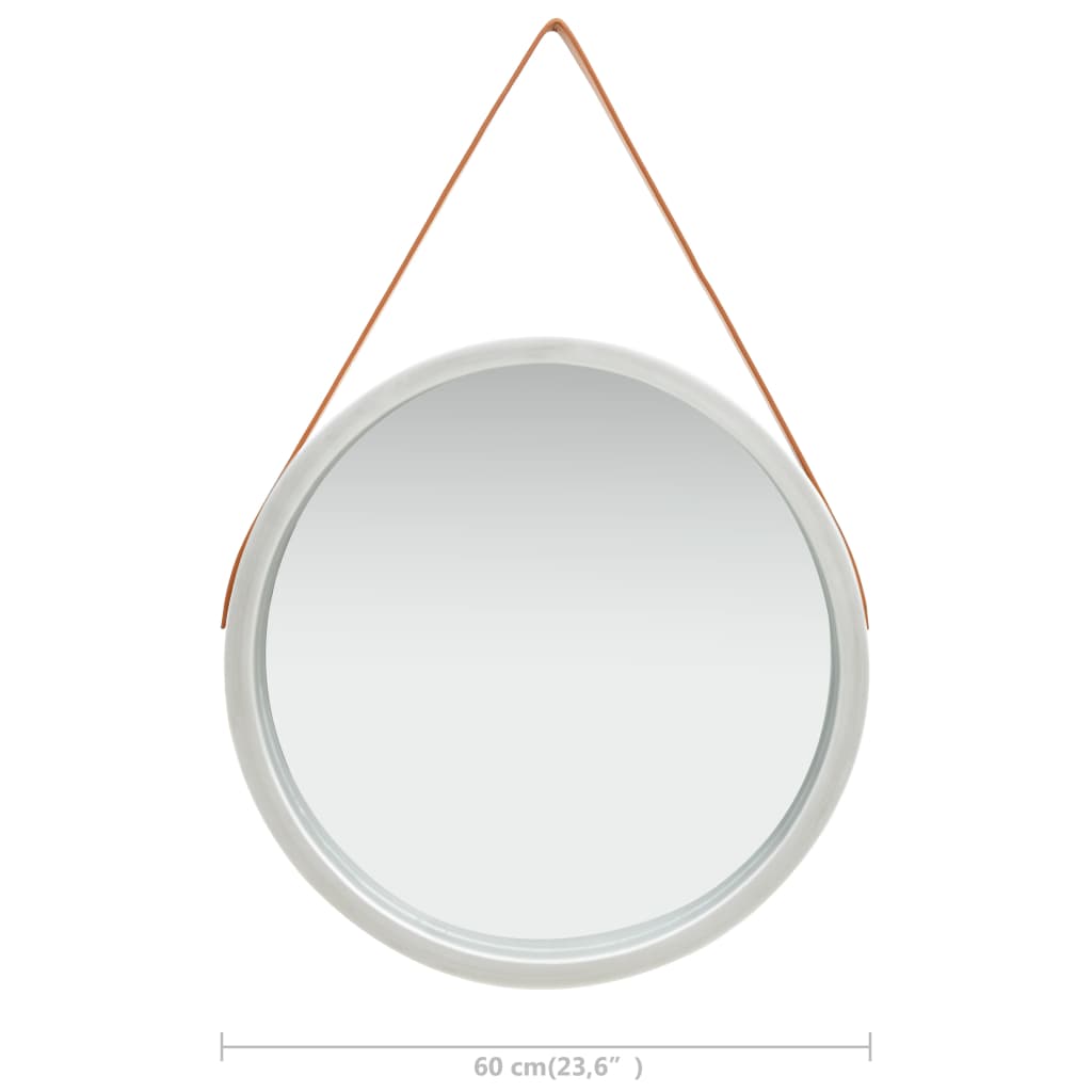 NNEVL Wall Mirror with Strap 60 cm Silver NNEVL