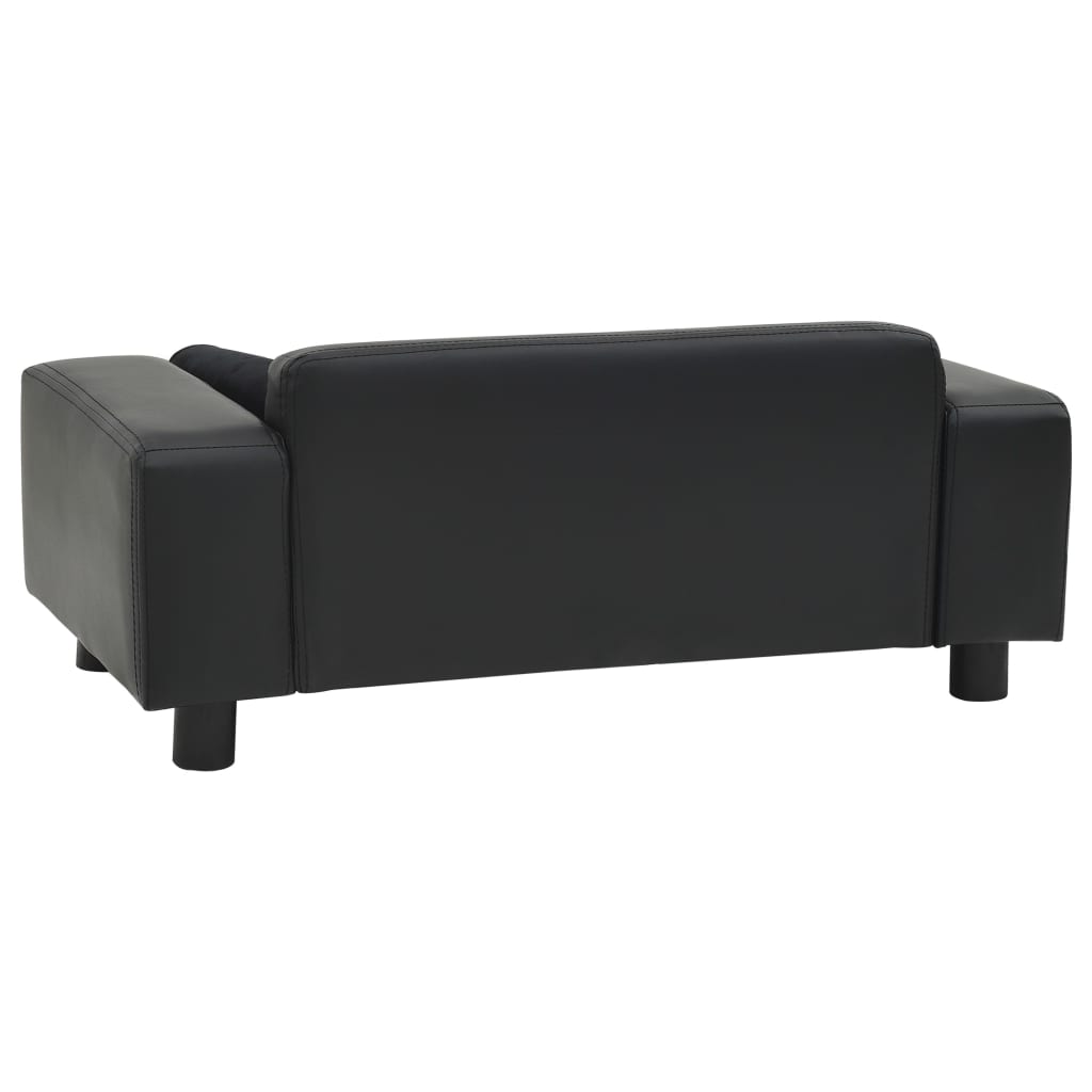 NNEVL Dog Sofa Black 81x43x31 cm Plush and Faux Leather NNEVL