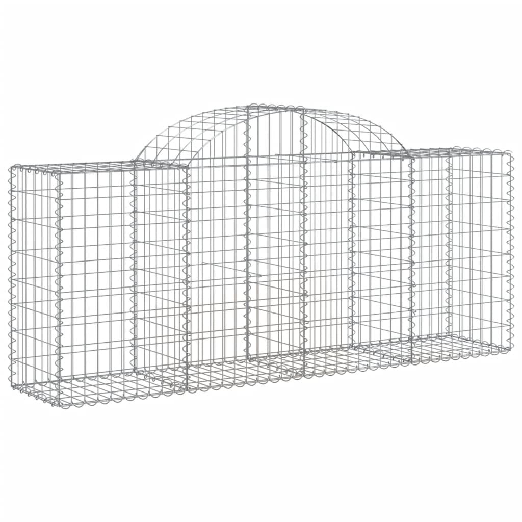 NNEVL Arched Gabion Baskets 3 pcs 200x50x80/100 cm Galvanised Iron NNEVL