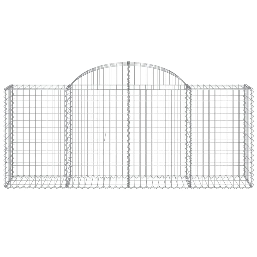 NNEVL Arched Gabion Baskets 3 pcs 200x50x80/100 cm Galvanised Iron NNEVL