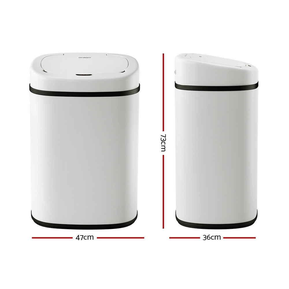 NNEDSZ 82L Motion Sensor Bin Rubbish Automatic White NNEDSZ