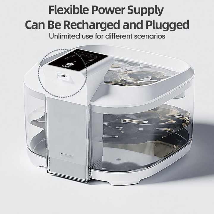 NNEDSZ White 4.5L Rechargeable Pet Water Fountain for Cats & Dogs - Automatic Circulating Water Dispenser with Large Capacity NNEDSZ