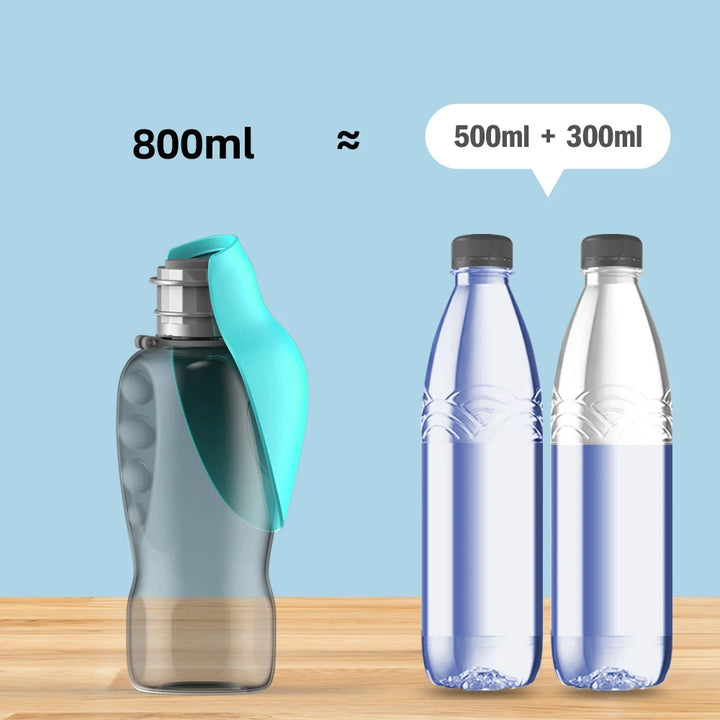 NNEDSZ Blue And Grey Portable Foldable Pet Water Bottle with 800ml Capacity - Leakproof Travel Hydration Dispenser for Dogs and Cats NNEDSZ