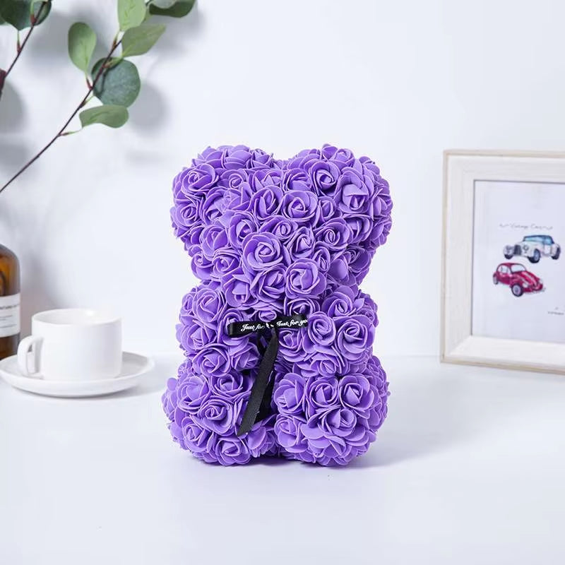 1Pc Valentine'S Day Gift Creative Rose Bear Gift PE Flower Romantic Foam Bear Hug Bear