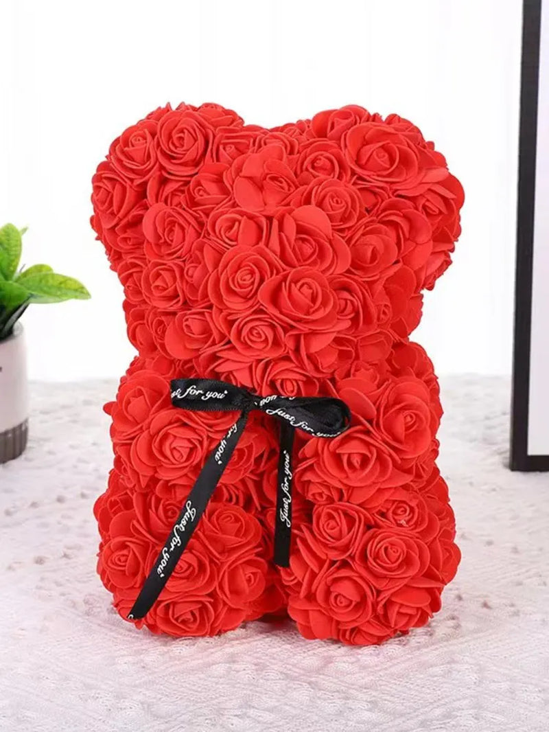 1Pc Valentine'S Day Gift Creative Rose Bear Gift PE Flower Romantic Foam Bear Hug Bear