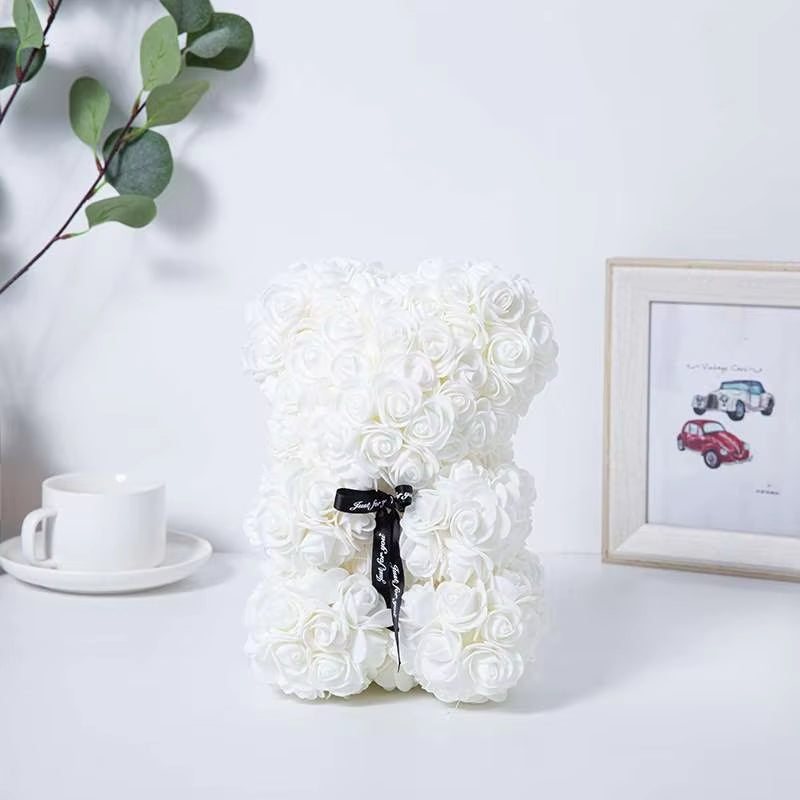 1Pc Valentine'S Day Gift Creative Rose Bear Gift PE Flower Romantic Foam Bear Hug Bear