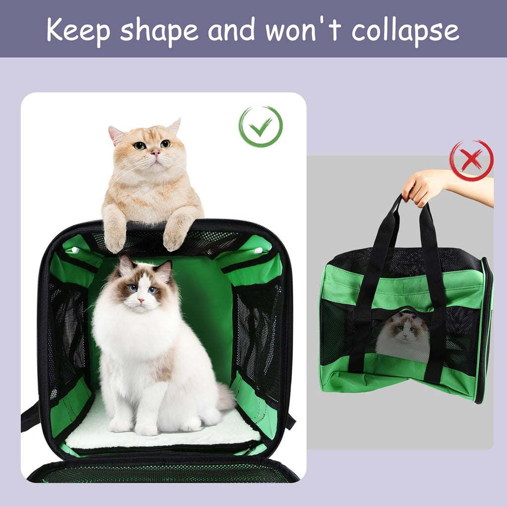 Pet Carrier Airline Approved Pet Carrier Dog Carriers for Small Dogs, Cat Carriers for Medium Cats Small Cat, Small Pet Carrier Small Dog Carrier Airline Approved Cat Pet Travel Carrier-Green