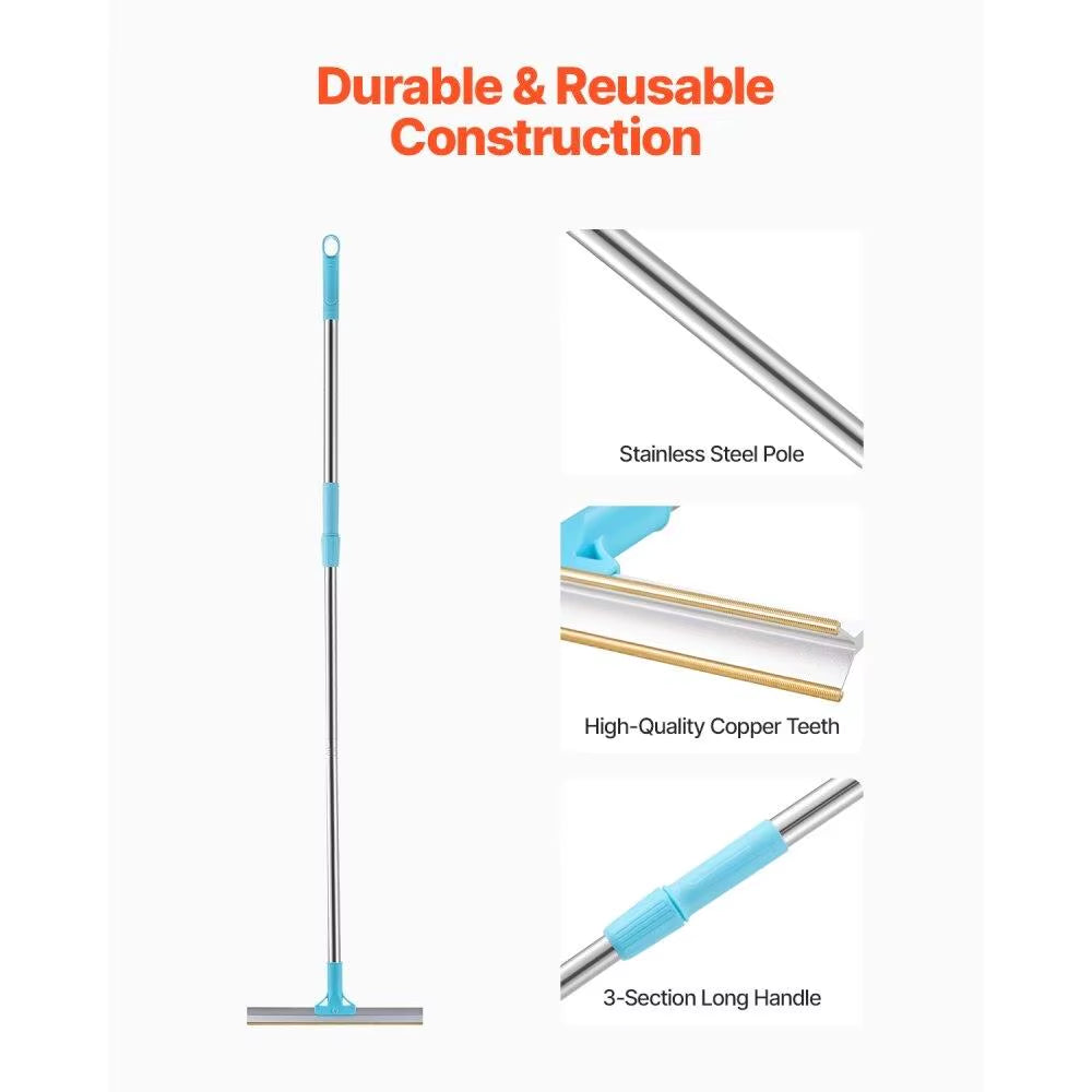 Pet Hair Removal Carpet Rake Adjustable Handle Pet Hair Broom Tool