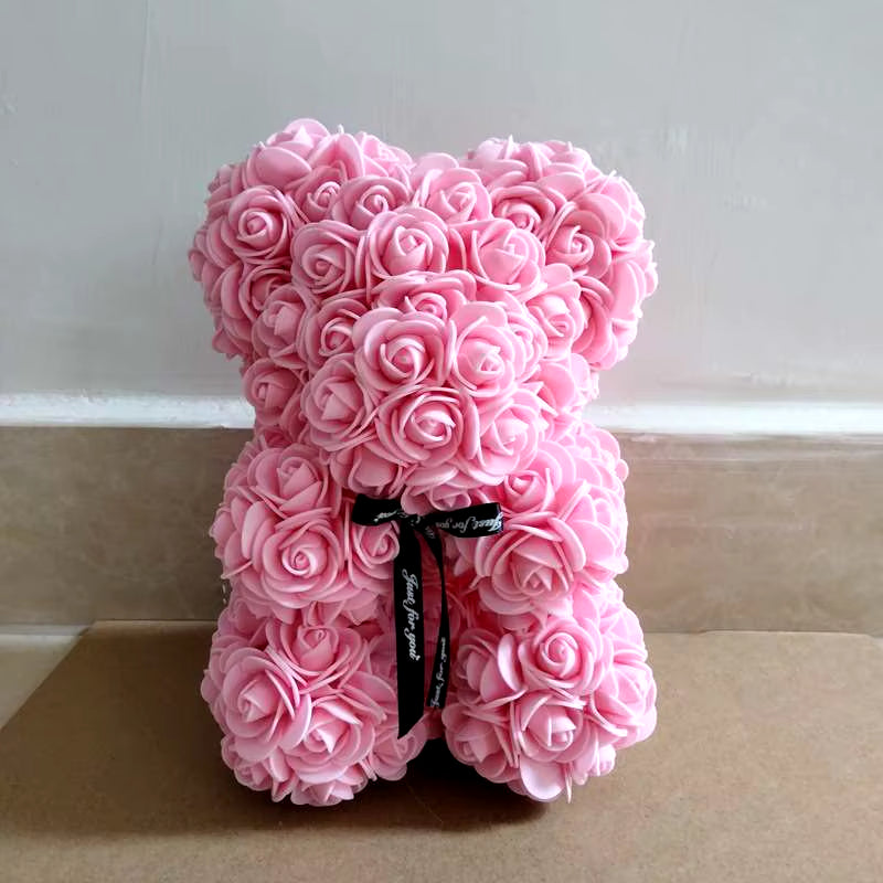 1Pc Valentine'S Day Gift Creative Rose Bear Gift PE Flower Romantic Foam Bear Hug Bear