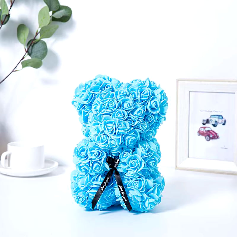 1Pc Valentine'S Day Gift Creative Rose Bear Gift PE Flower Romantic Foam Bear Hug Bear