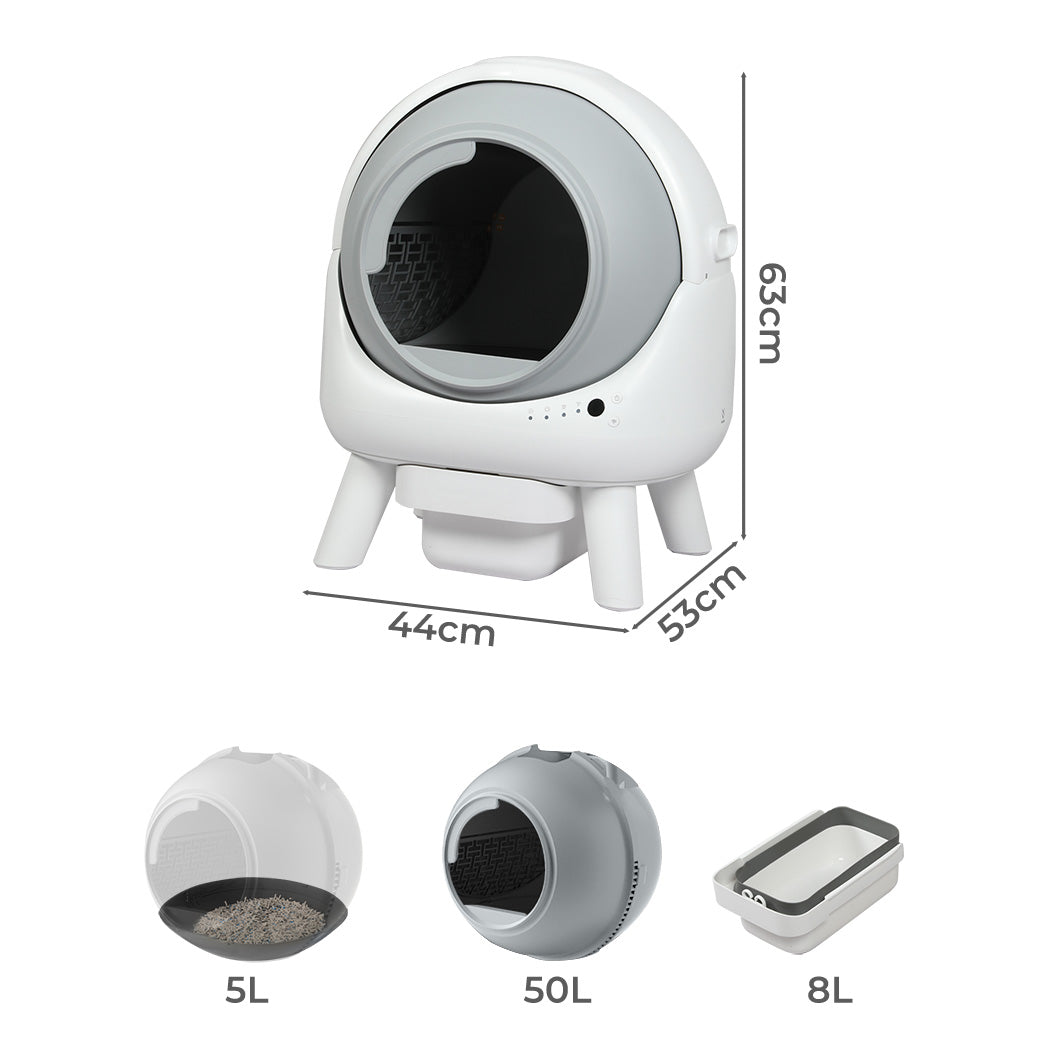PaWz Smart Self Cleaning Cat Litter Box APP Control White Xanadu Living